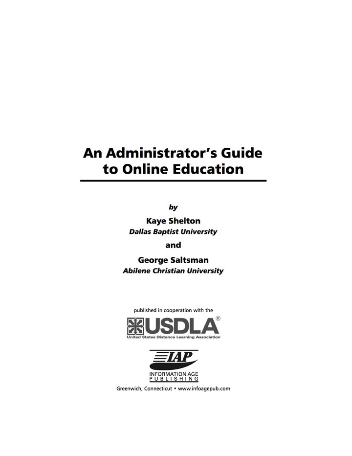 An Administrator's Guide to Online Education