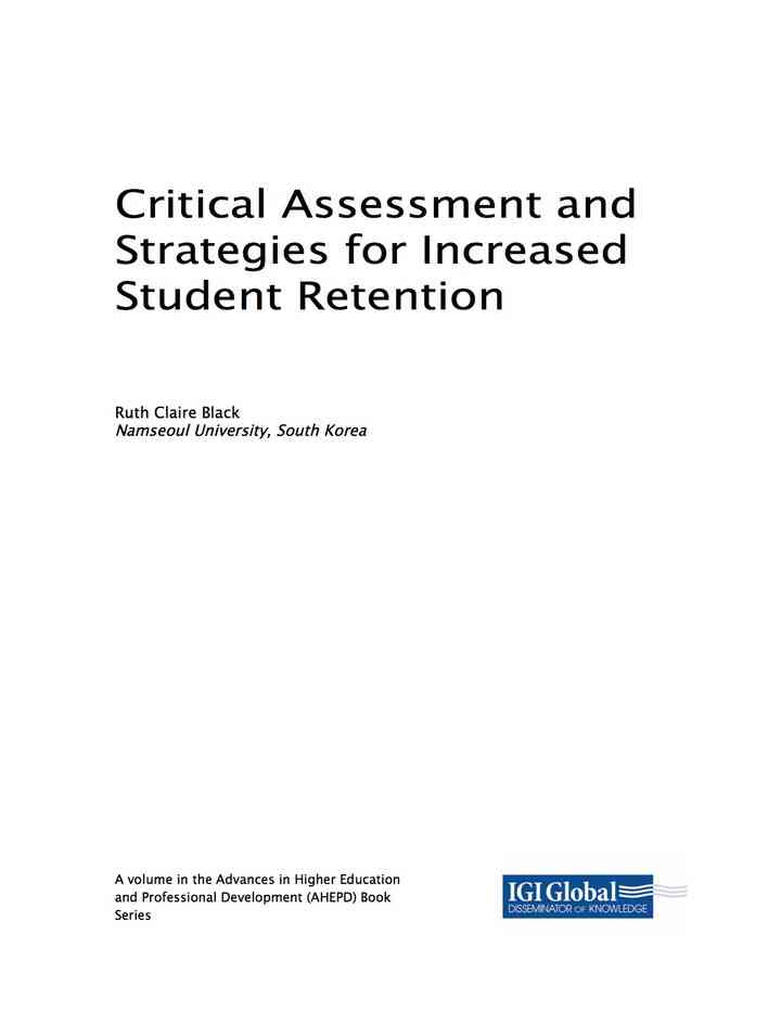 Critical Assessment and Strategies for Increased Student Retention