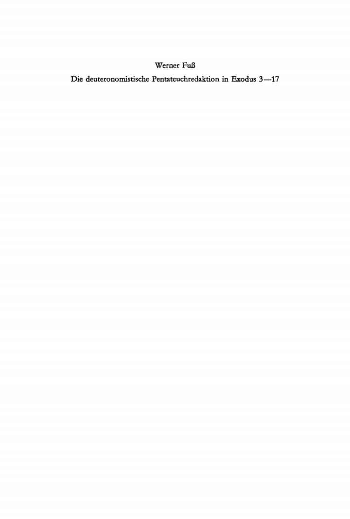 Die deuteronomistische Pentateuchredaktion in Exodus 3–17, 1st Edition