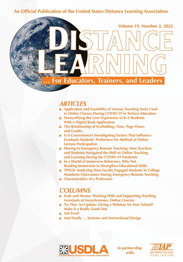 Distance Learning: Volume 19 #2