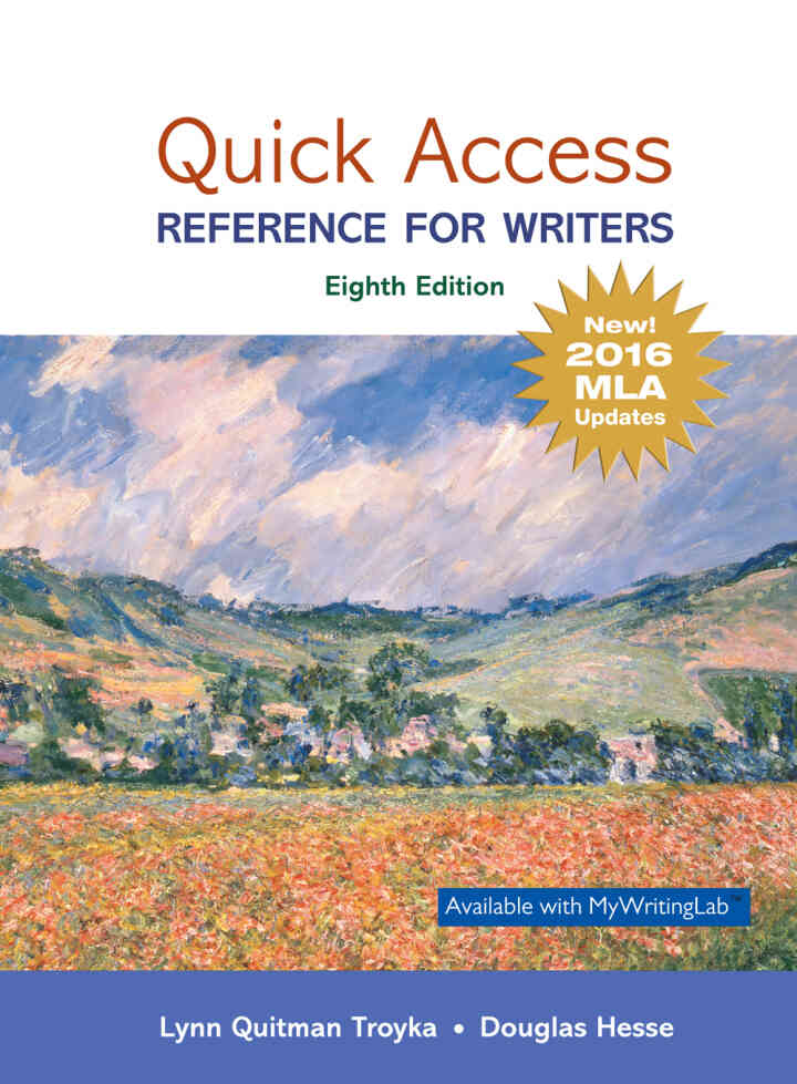 Quick Access: Reference for Writers, MLA Update 8th Edition