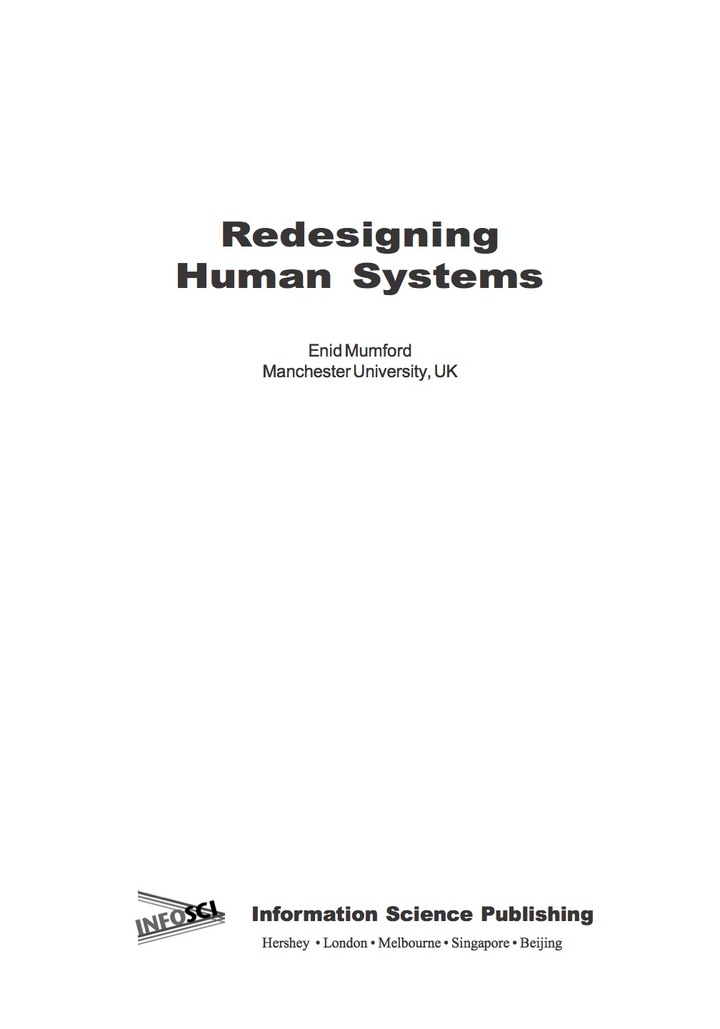 Redesigning Human Systems