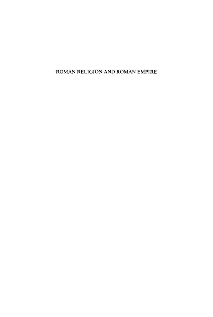 Roman Religion and Roman Empire: Five Essays