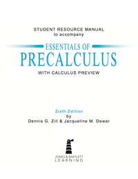 Student Resource Manual to Accompany Essentials of Precalculus with Calculus Previews