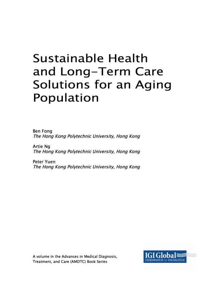 Sustainable Health and Long-Term Care Solutions for an Aging Population