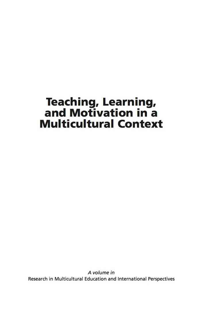 Teaching, Learning, and Motivation in a Multicultural Context