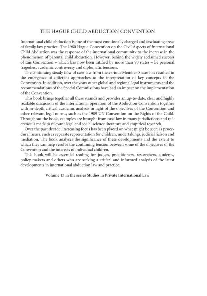 The Hague Child Abduction Convention: A Critical Analysis