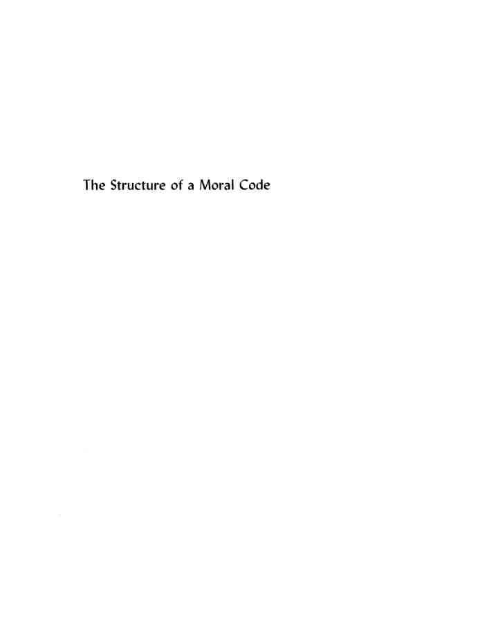 The Structure of a Moral Code: Navajo Ethics